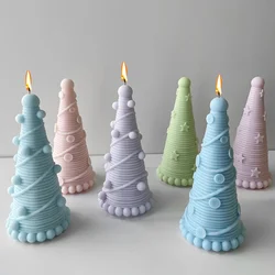 New 3D knitted button Christmas tree Candle mold DIY Christmas decoration crafts resin plaster mold Christmas party gift