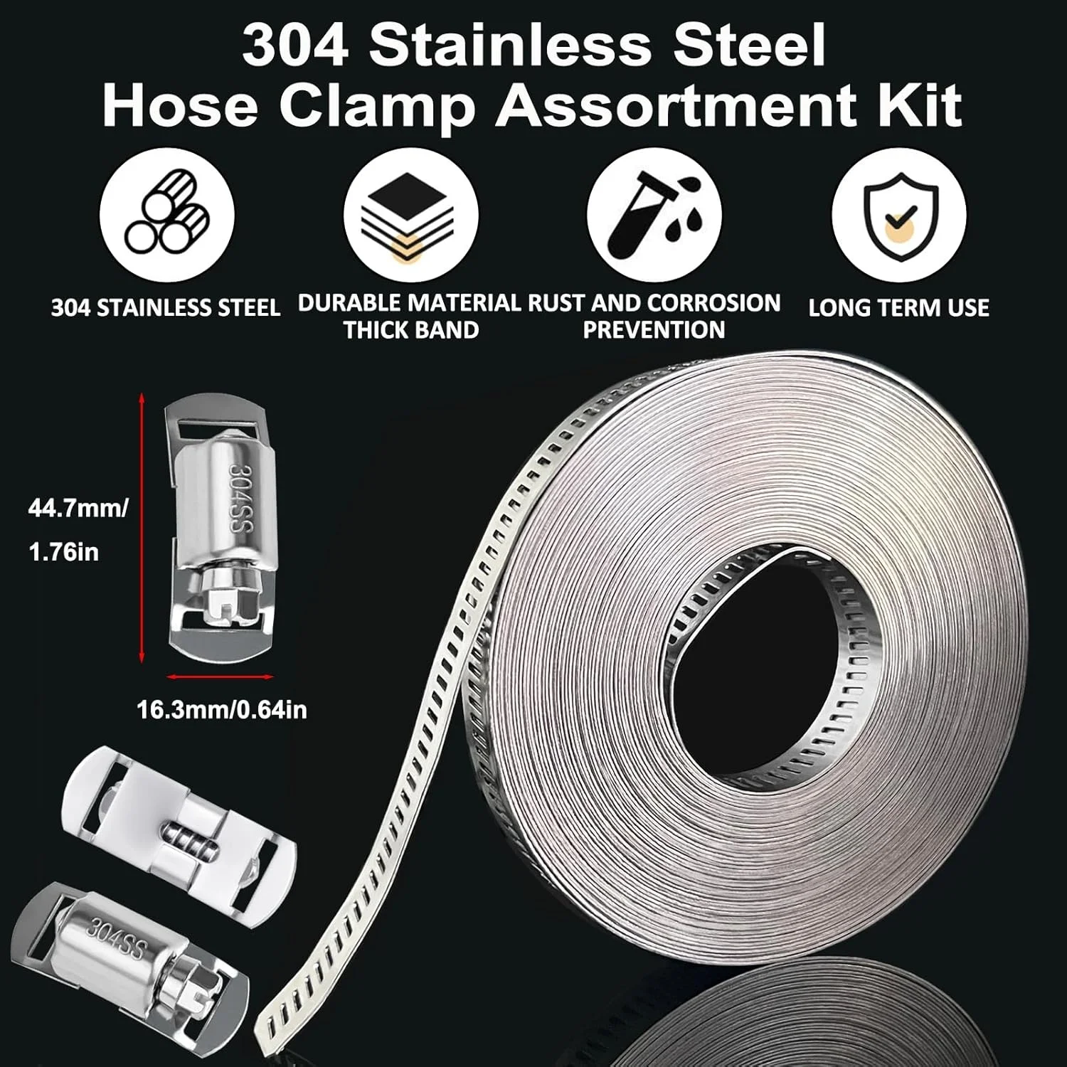 Hose Clamps Stainless Steel, L - đánh giá và giá Hose Clamp Assorted