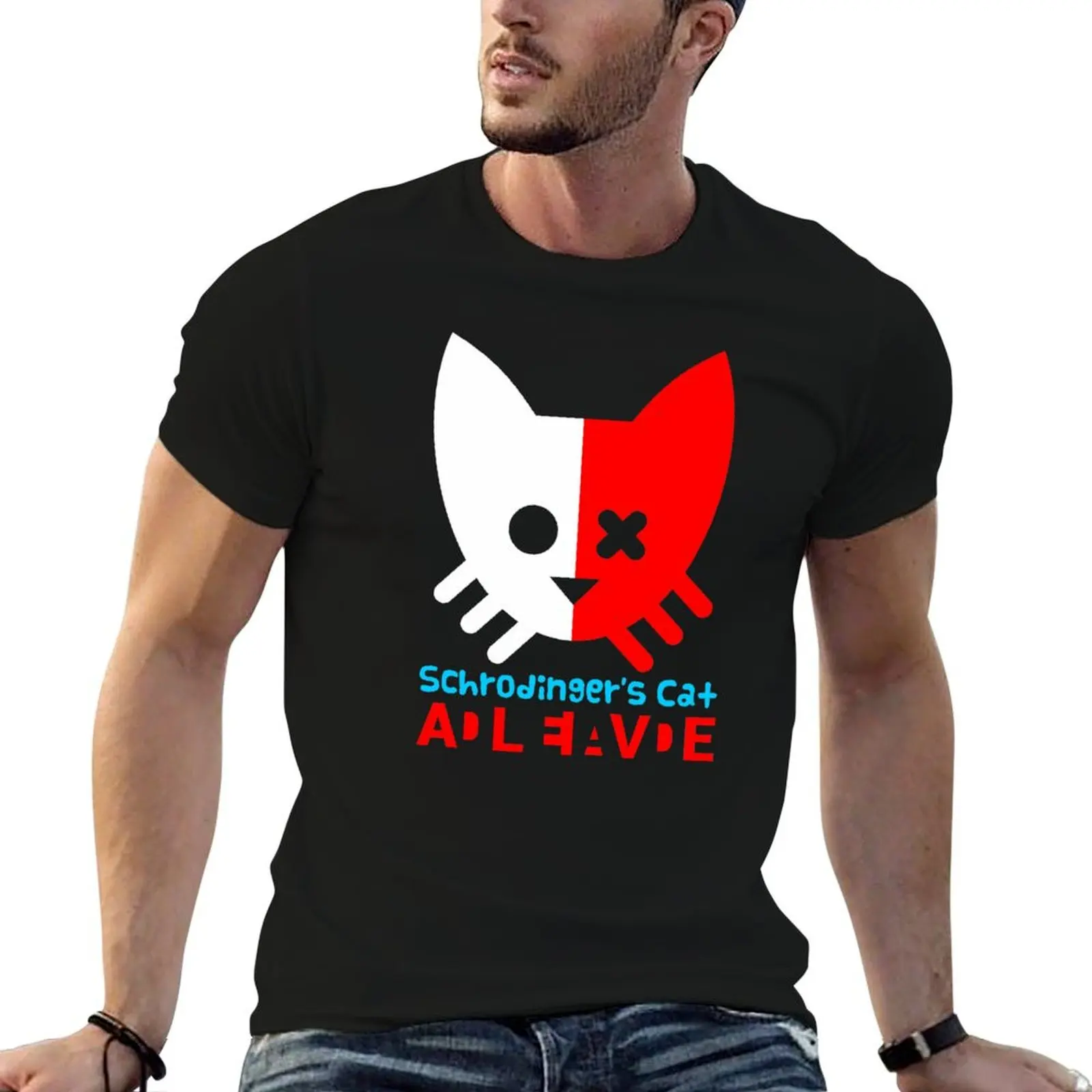 

100% T-Shirt cotton tshirt t essential shirt and cat dead Schrodinger's is alive