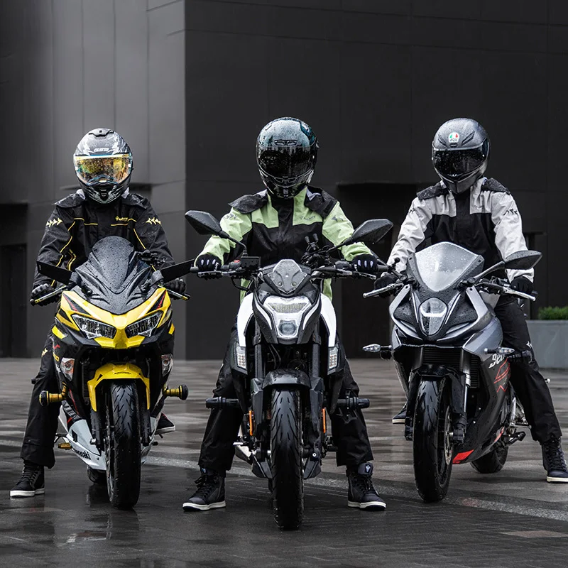Outdoor Motorcycle aterproof Clothing Ultra-thin Raincoat Set Motocross Breathable Comfortable Reflective Climbing Rain Coat