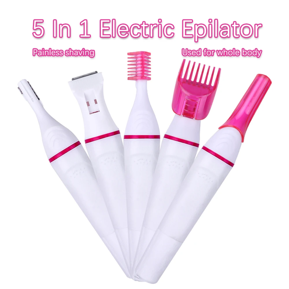 Electric Epilator 5 In 1 Shaving Machine Shaver For Sensitive Areas Bikinis Hair Remover Home Appliance Hair Trimmer For Women