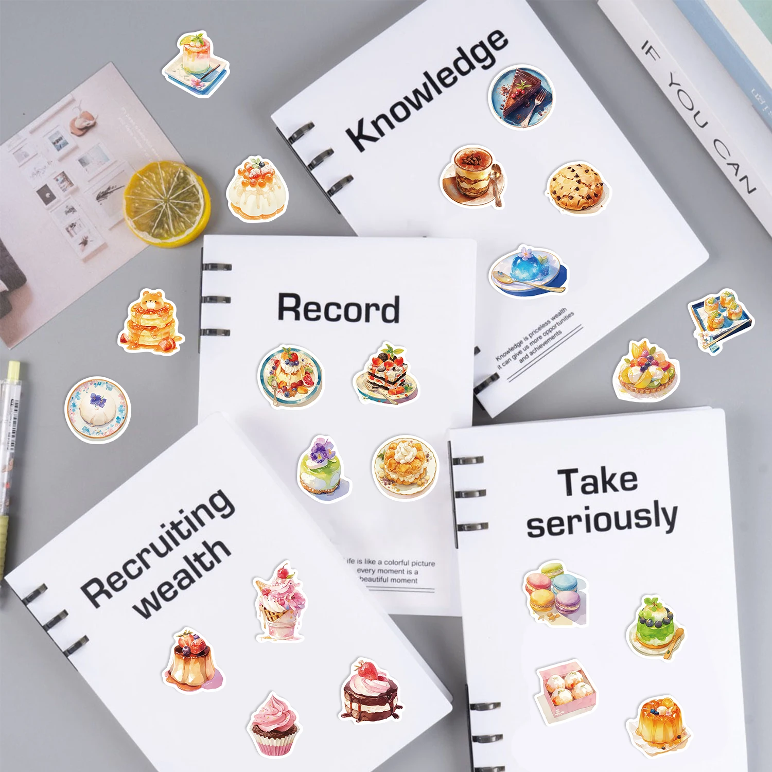 30Pcs Dessert Shop Bread Cartoon Stickers Kawaii Aesthetic Decals Toy Laptop Phone Notebook Decoration Sticker