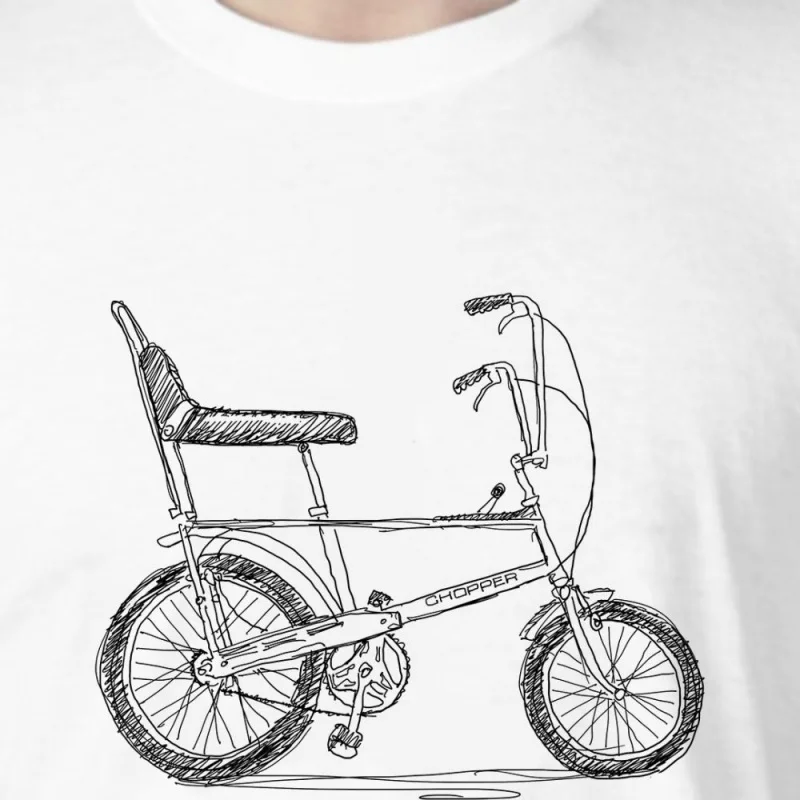 AliExpress Raleigh Chopper, , Back in the day, Cycling, Dads, Father's Day, Motorbikes,Raleigh Chopper 00000746- hand-drawn pattern T-shirt