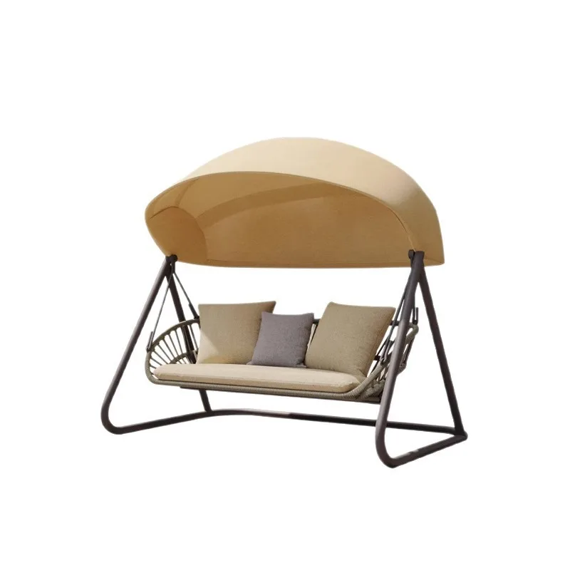 Villa Garden Swing Courtyard Rattan Hanging Chair Small Courtyard Terrace Double Rocking Chair, Balcony Swing Hanging Basket