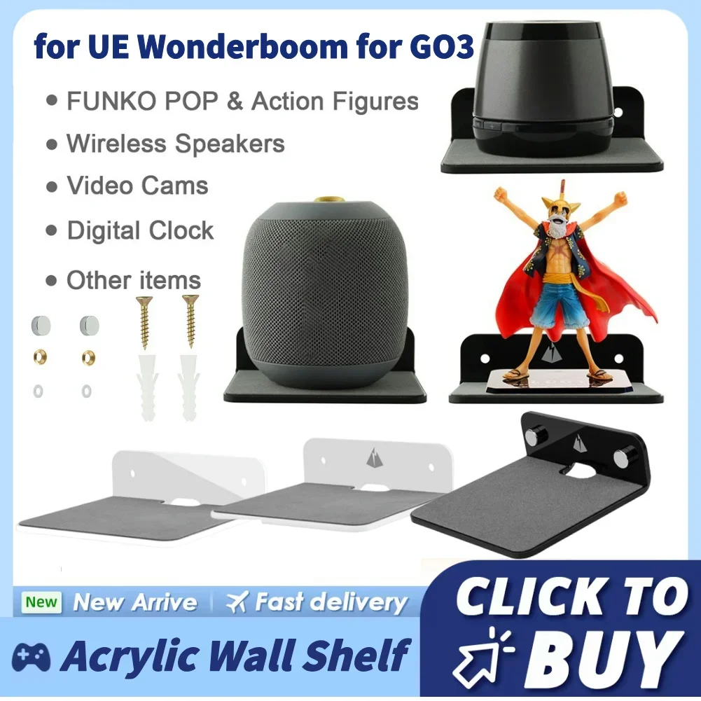 Acryl-Lautsprecherständer, multifunktionales tragbares Wandmontage-Display-Regal für Webcam, Mobiltelefone, Router für Logitech UE Wonderboom