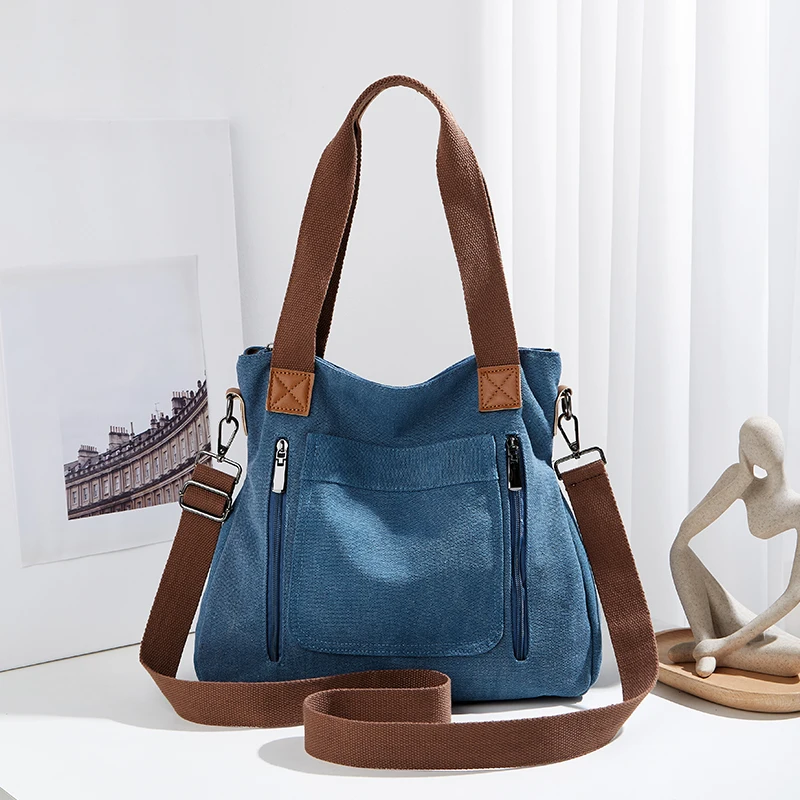 Women's Canvas Shoulder Bag Fashion Multi-Functional Outdoor Shoulder Bag Women's Commuter Large Capacity Shoulder Bag Crossbody image 6