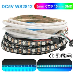 5mm WS2812 COB Led Strip 100Leds/M Individually Addressable 10mm WS2812B SMD Full Colors Smart RGB Flexible Pixel Light DC5V