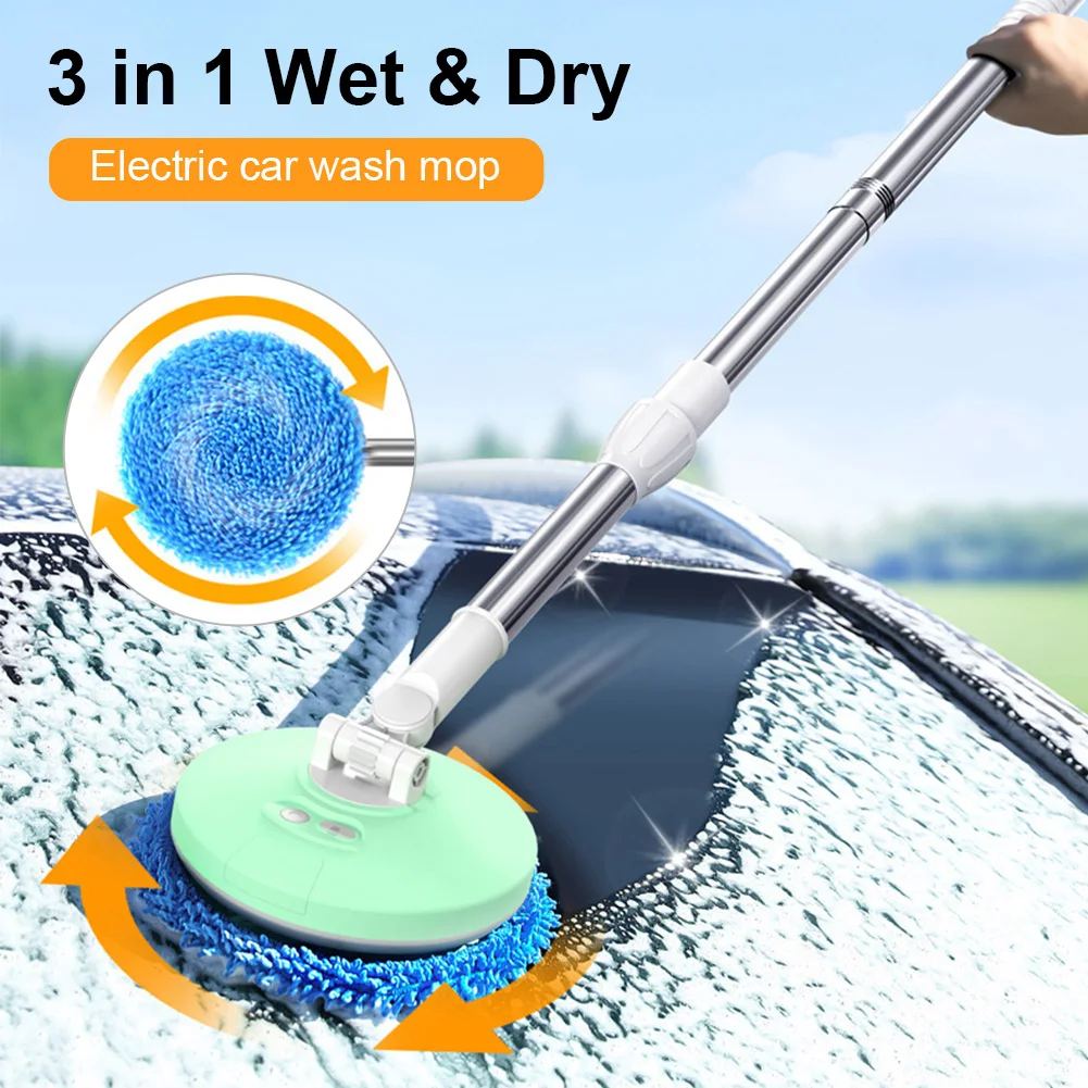 Wireless Electric Spin Mop Cleaning Machine Automatic 3 in 1 Wet & Dry Home Cleaner Car Glass Ceiling Door Windows Floor Cleaner