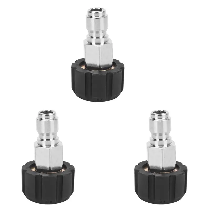 

3X Pressure Washer Twist Connect M22 14Mm X 3/8 Inch Quick Disconnect Plug High Pressure B Fitting Quick Coupler Nipple-AT64