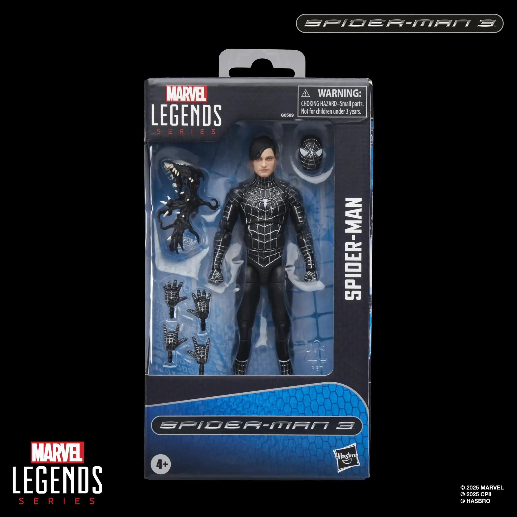 Marvel Legends Series Spider-Man, Spider-Man 3 Collectible 6 Inch Action Figure with Symbiote Accessories G0589 view 6