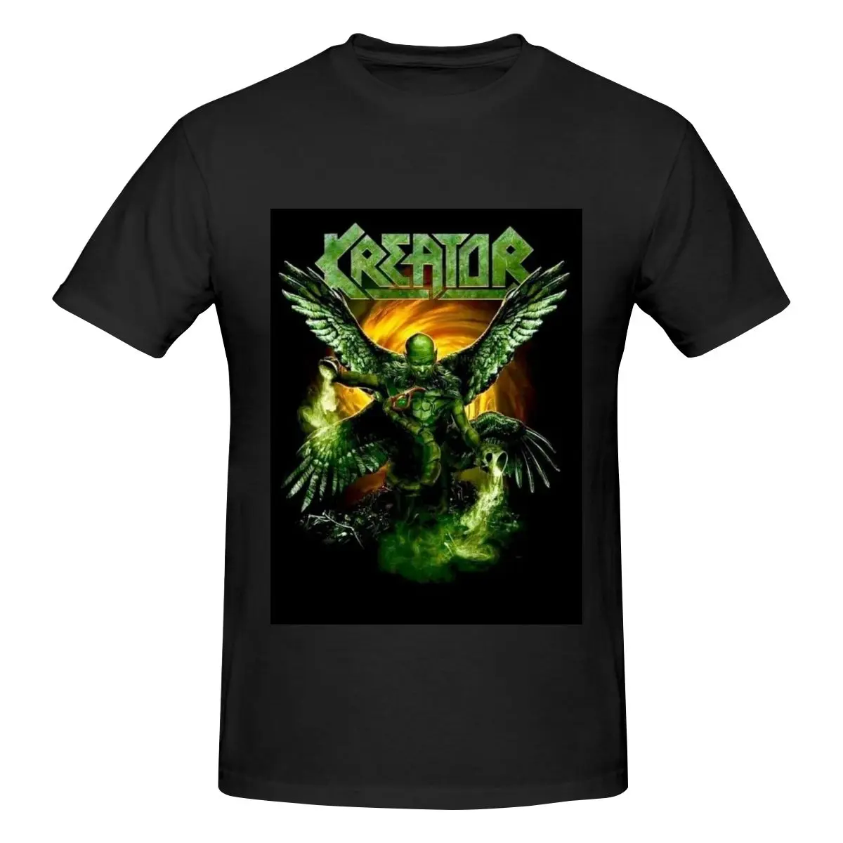 Similar-Kreator-Style Men's 100% Cotton Short Sleeve T-shirt Top Loose Tshirt