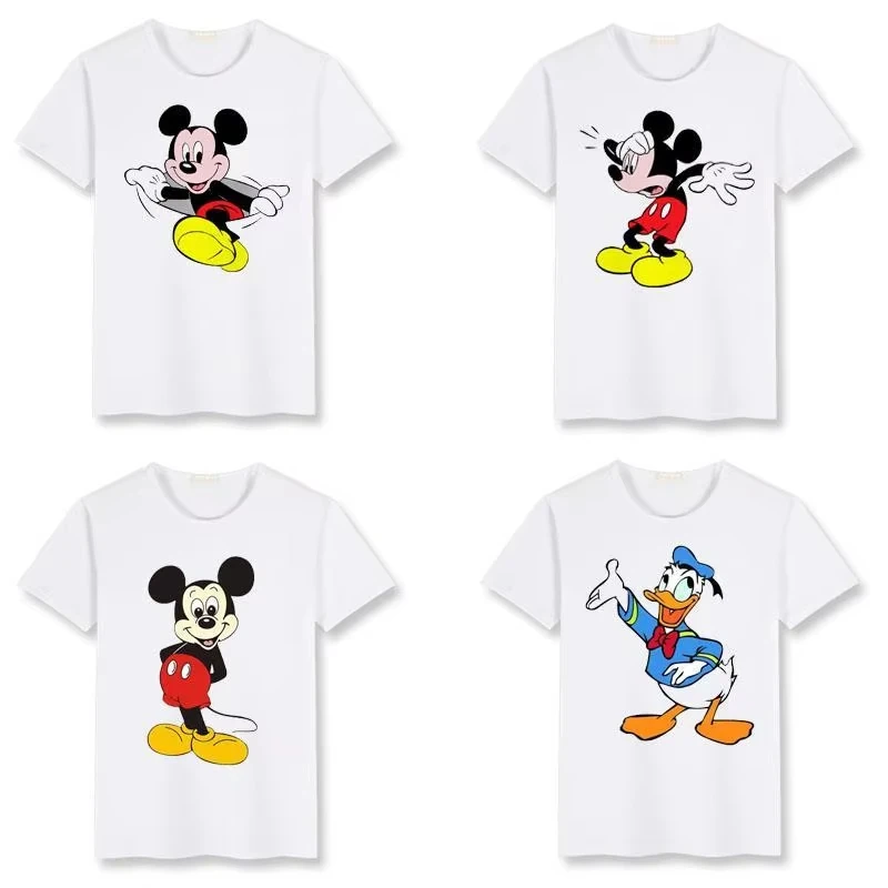 

Summer Disney's New Cartoon Mickey Mouse Donald Duck Couple Outfit Cute Mickey Mouse Unisex Short Sleeved T-shirt