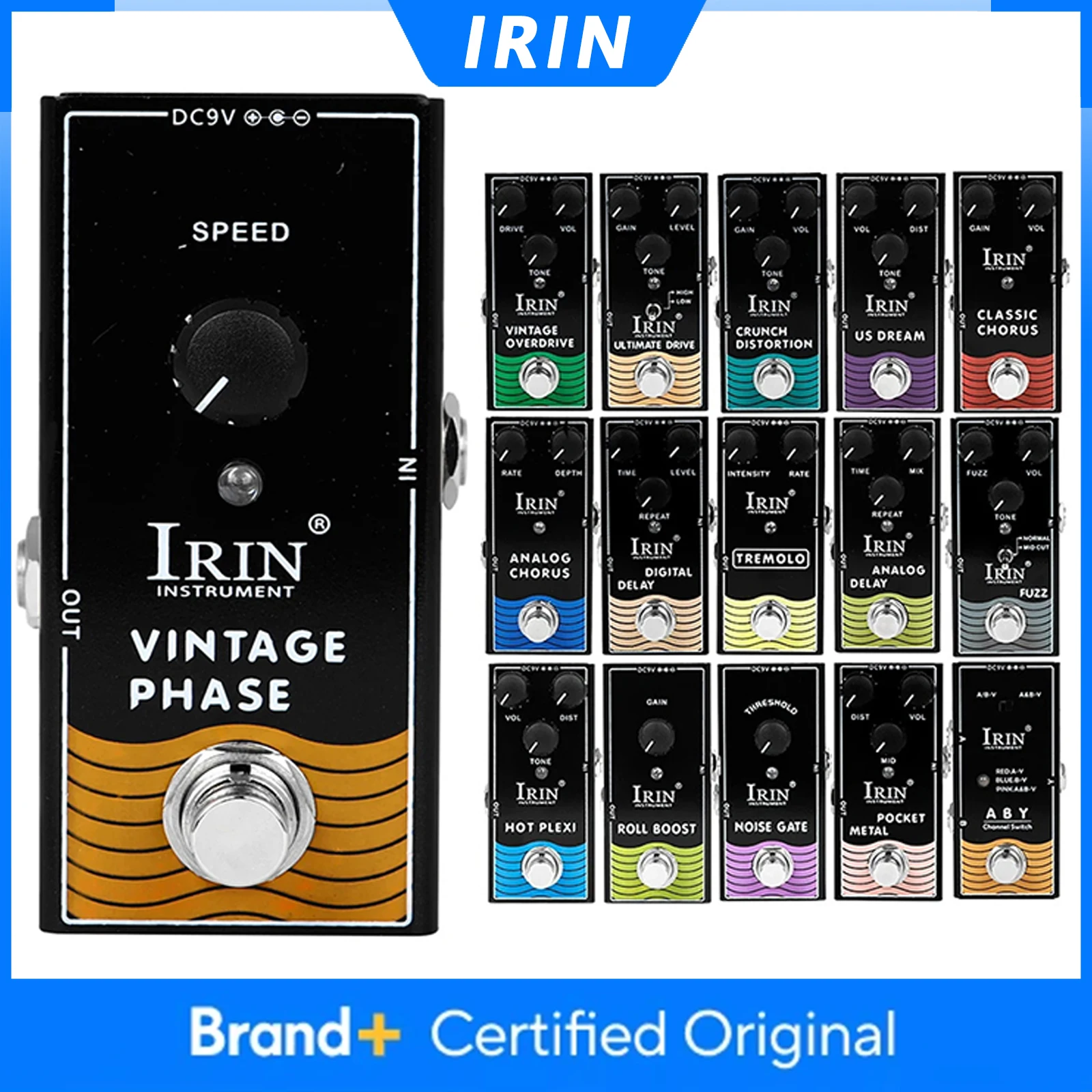 

IRIN Guitar Effect Pedal Vintage Overdrive/Analog Delay/Crunch Distortion/Ultimate Drive/Digital Delay/Classic Chorus Tools