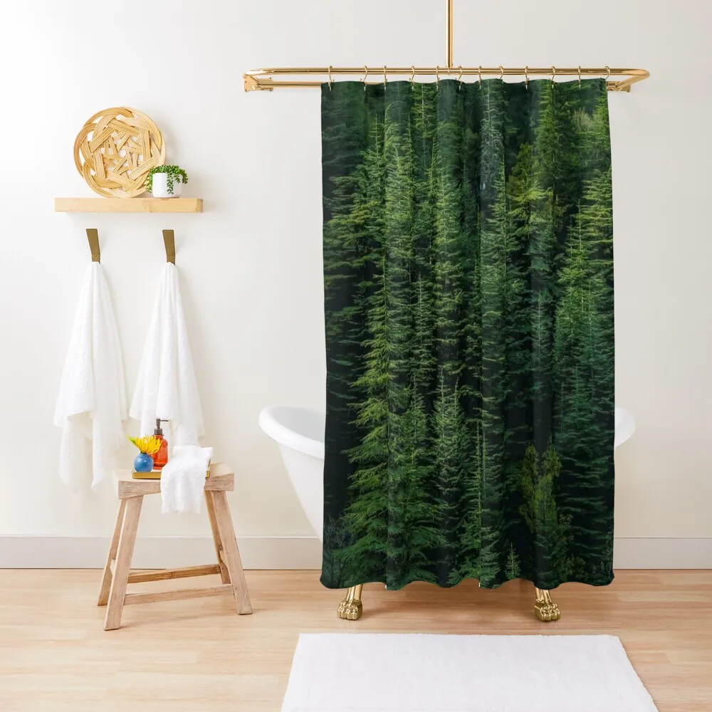 

Green cedar trees Shower Curtain Bathroom Accessorys Shower Sets For Bathroom Curtain