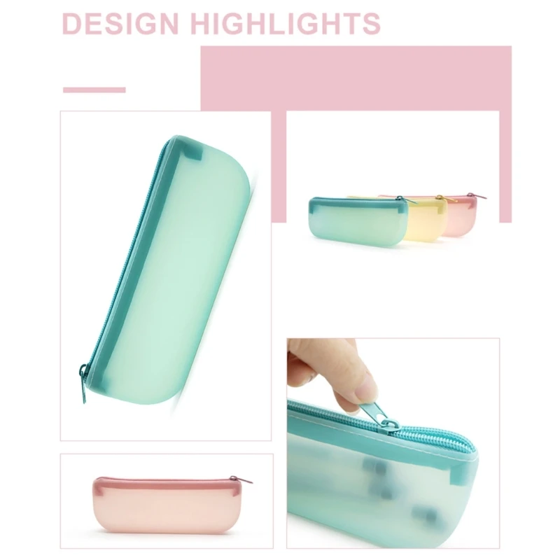 Q1QD Foldable Silicone Cosmetic Brush Space Saving Makeup Tool Storage Bag