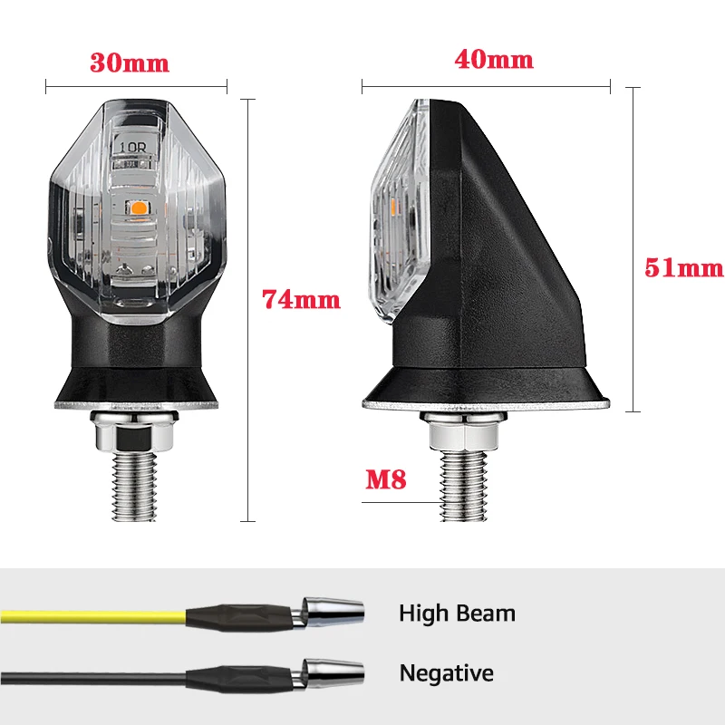 Motorcycle LED Turn Signal Lights 12V Universal Mini Turning Amber Light Flasher Arrow Led Lamp Bulb 8mm Moto Indicator Lamps