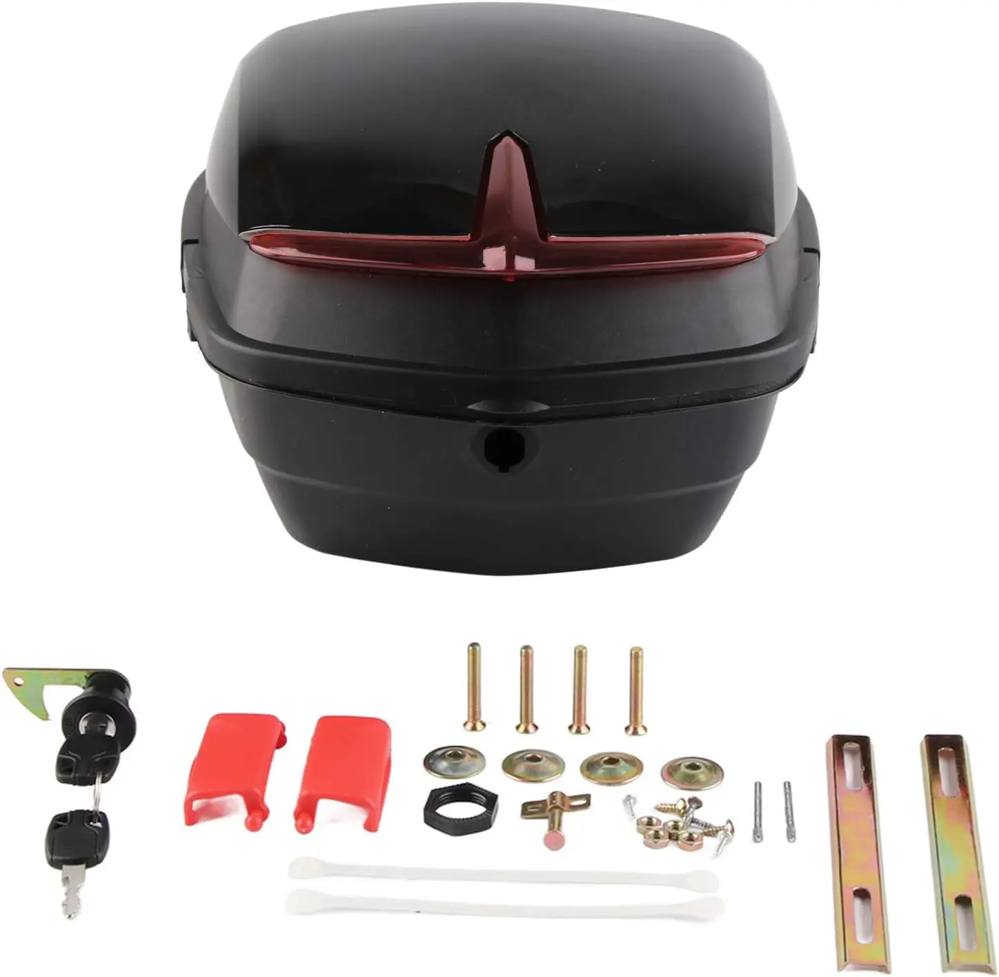 

Верхняя коробка для мотоцикла, универсальный чехол для багажника скутера большой емкости для заднего хранения (черный)