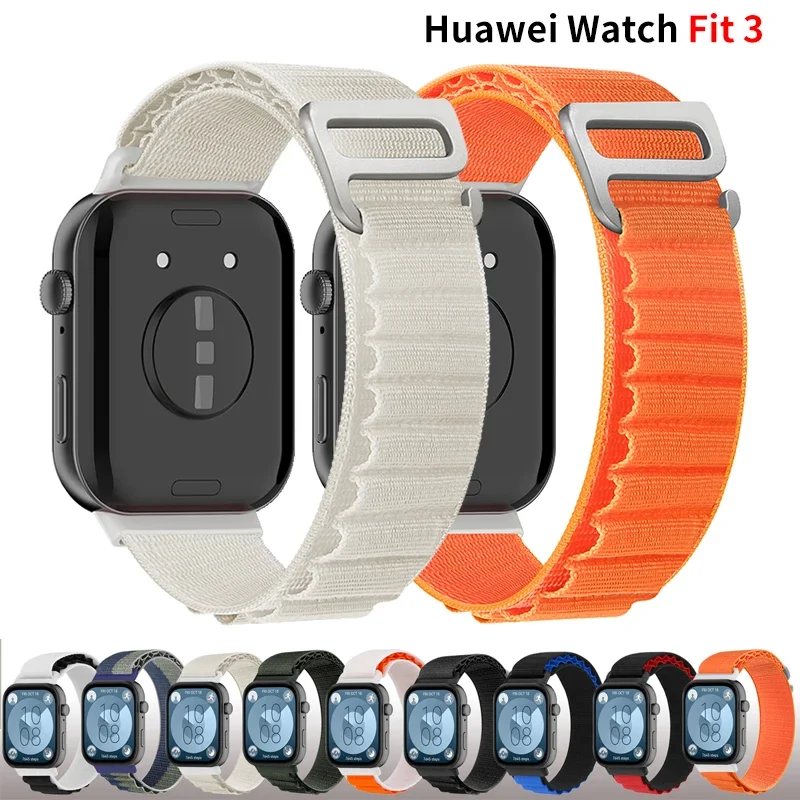

Спортивный нейлоновый ремешок для часов Huawei Fit 3, альпийская петля, ремешок для часов, браслет Huawei Watch Fit3, сменные аксессуары Correa