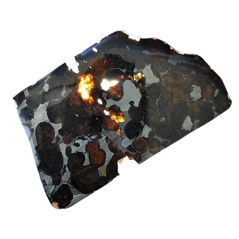 Perfect Olive Meteorite Slice Collection Serico Kenya Olive Meteorite Natural Meteorite Material Specimen Ornament