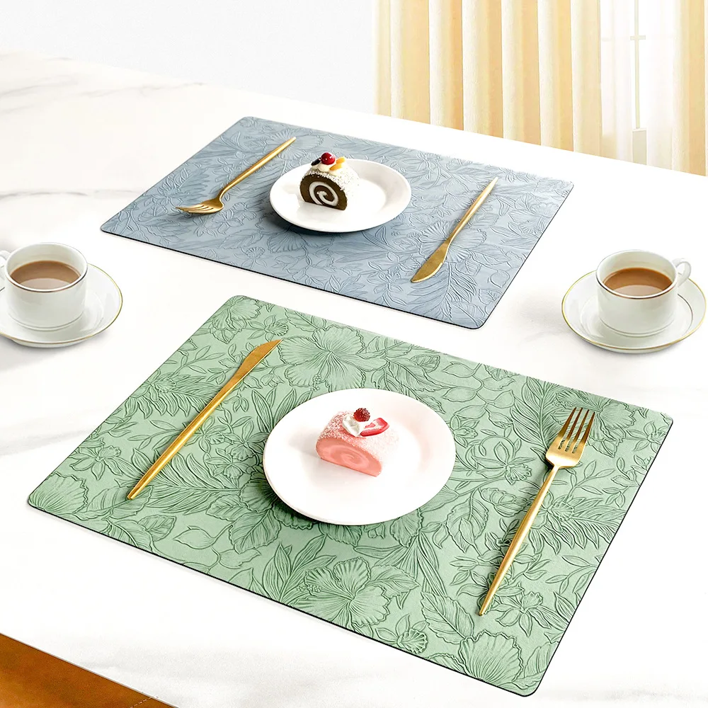 Leather Heat-resistant Dining Mat,Waterproof Washable Table Mat,Easy To Clean,Non Slip Dining Home,Gathering Mats 43*30cm