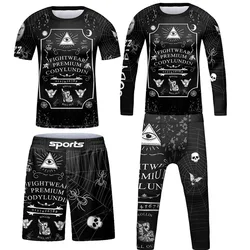 Dziecięce koszulki bokserskie MMA Baby Boys sportowe koszulki MMA zestaw szortów Rashguard Jiu jitsu spodnie do kickboxingu dla dzieci BJJ