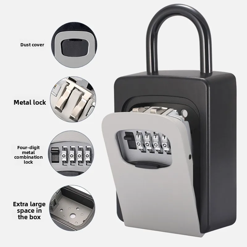 Homestay Decoration Key Password Box Installation-free Hanging Construction Site Cat Eye Key Box Lock Hook Password Lock