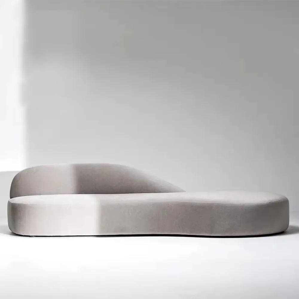 High End Velvet Big Living Room Couch Lamb Fleece Curved Sofa Modern Sofa Set Furniture Luxury Leather Sofa