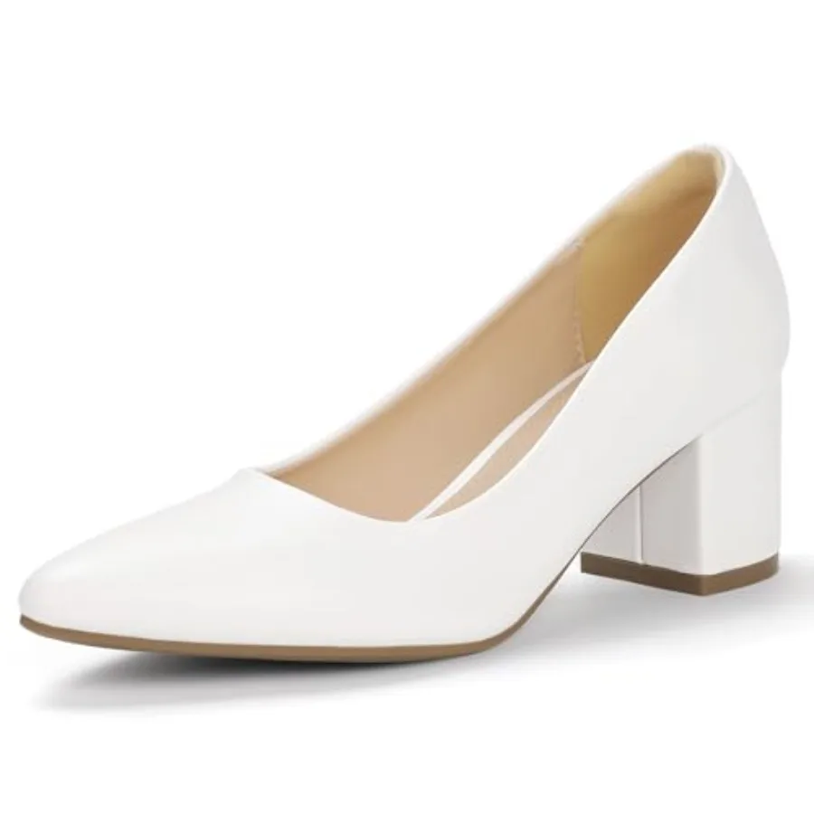 Zapatos de Tacón Bajo y Grueso con Punta Cerrada para Mujer, Zapatos de Vestir para Oficina, Trabajo, Negocios, Bodas, Bailes de Graduación, Modernos y Cómodos