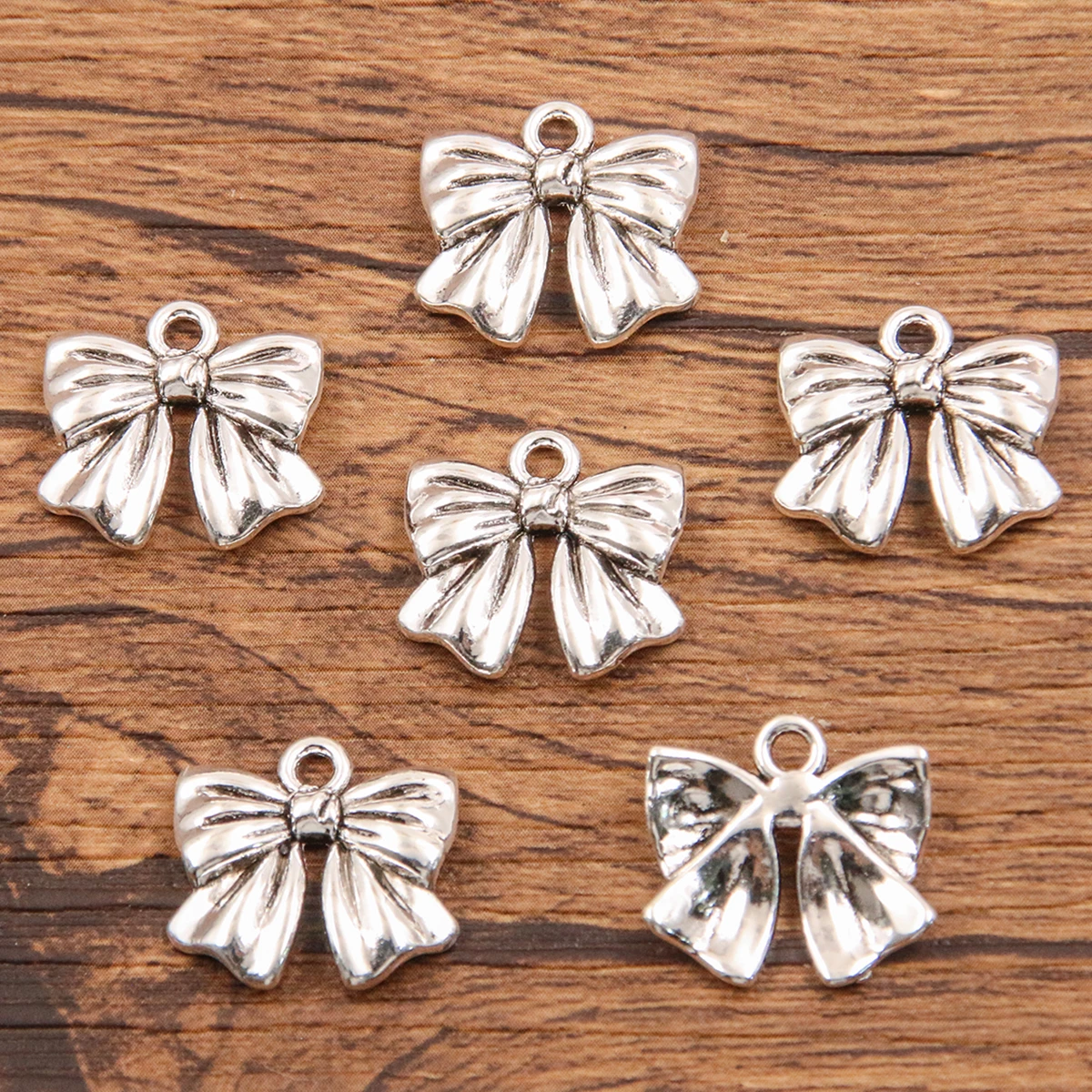 20Pcs 3 Style Metal Alloy Cute Hollow Bow Charms Holiday Gifts Pendants For Jewelry Making DIY Handmade Craft