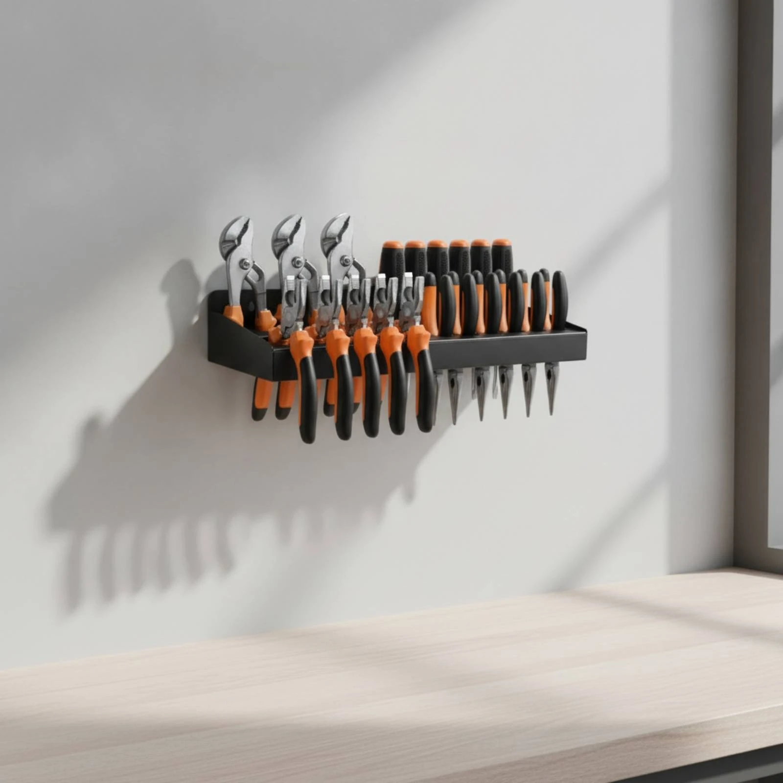 Wall-Mounted Tool Storage Rack Quick Access Tool Organizer with Holes Screwdriver Organizer Organized Screwdriver Rack Sturdy view 3