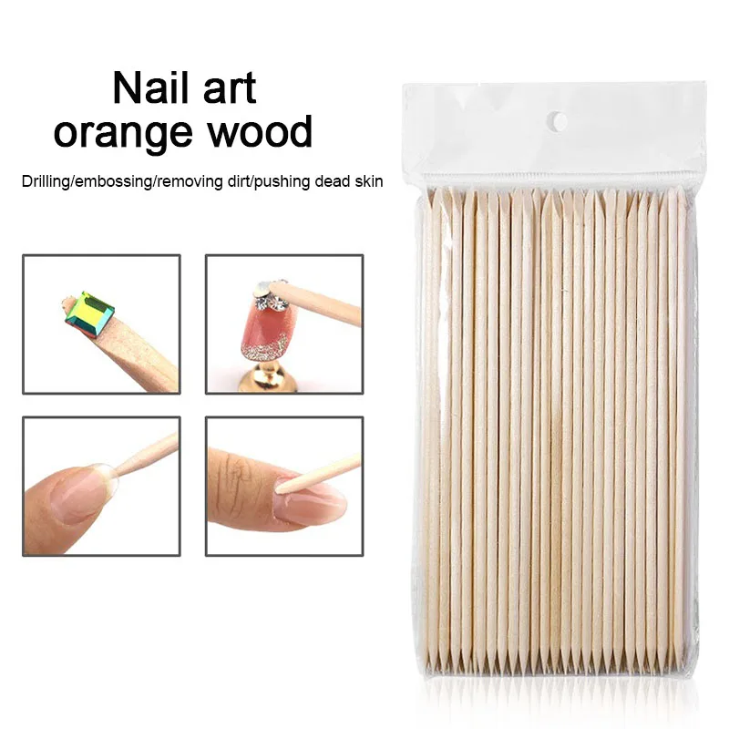 Nouvelles bâtons en bois pour ongles, pour le nettoyage des ongles, baguettes en palissandre, poussoir à cuticules, outil pour cuticules JMB01
