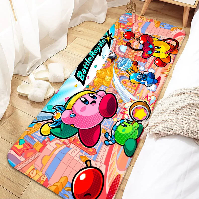 Cute Kirbies Cartoon Door Mat Entrance Non-slip Doormat Washable Kitchen Carpet Living Room Hallway Rugs Bathroom Bath Door Mats