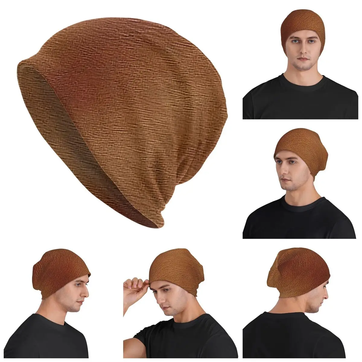 

Brown Cowhide Cow Skin Print Warm Knitted Cap Hip Hop Bonnet Hat Autumn Winter Outdoor Beanies Hats for Unisex Adult