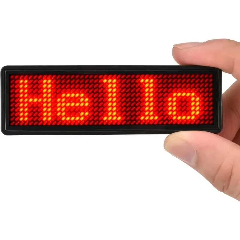 

Rechargeable Bluetooth Digital LED Badge Insignia DIY Programmable Scrolling Message Board Mini LED Display LED Name Tag