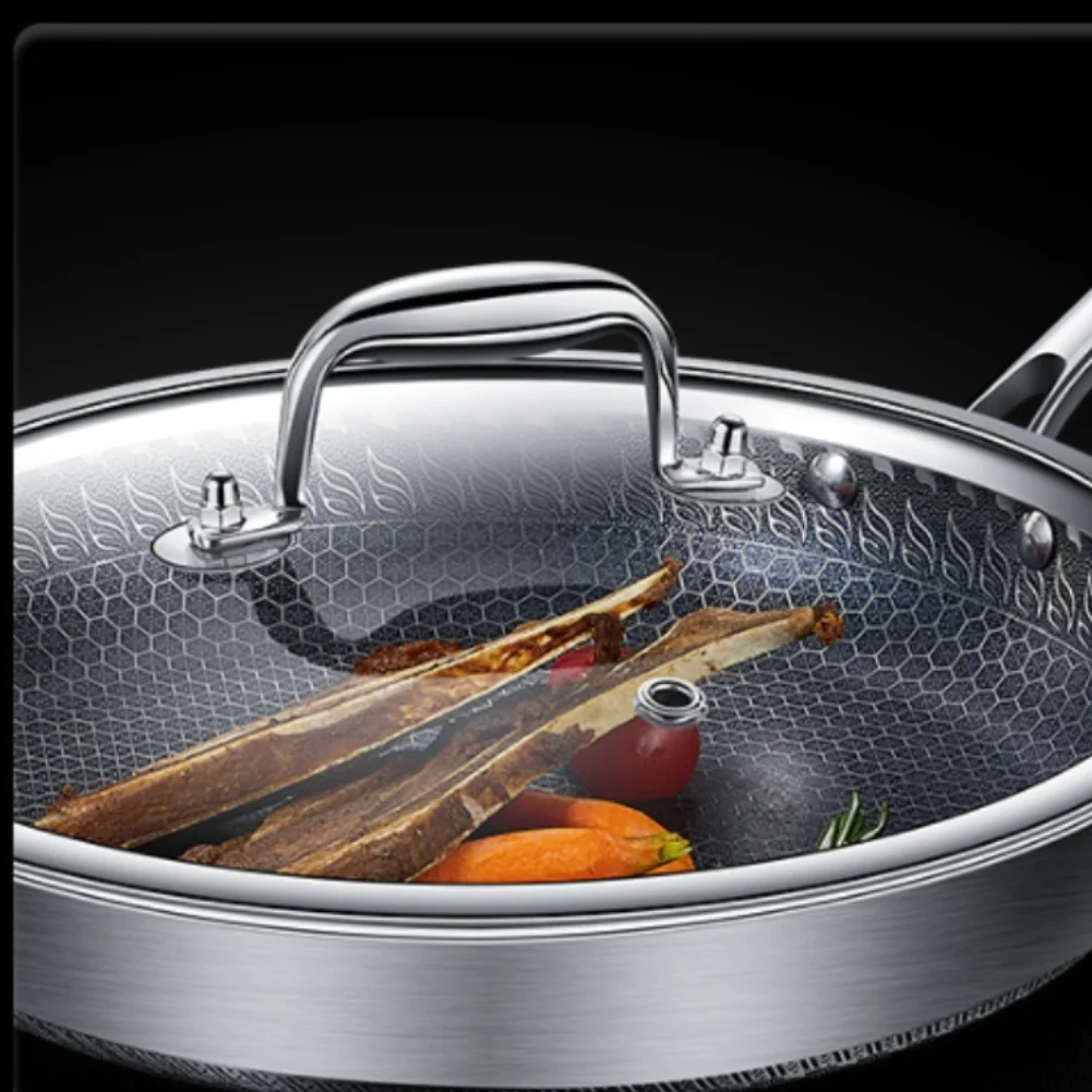 Silver 316L Stainless Steel Pan Induction Compatible Pan Superior Durability Rust Resistance Energy Efficiency