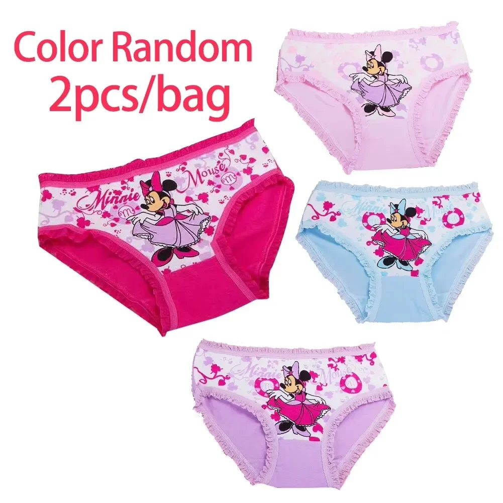 2Pcs/Bag 2-10Y New Girl Underwear Cotton Cartoon Children Knickers Girls Underpants Kids Panties Flat Angle Panty Brief