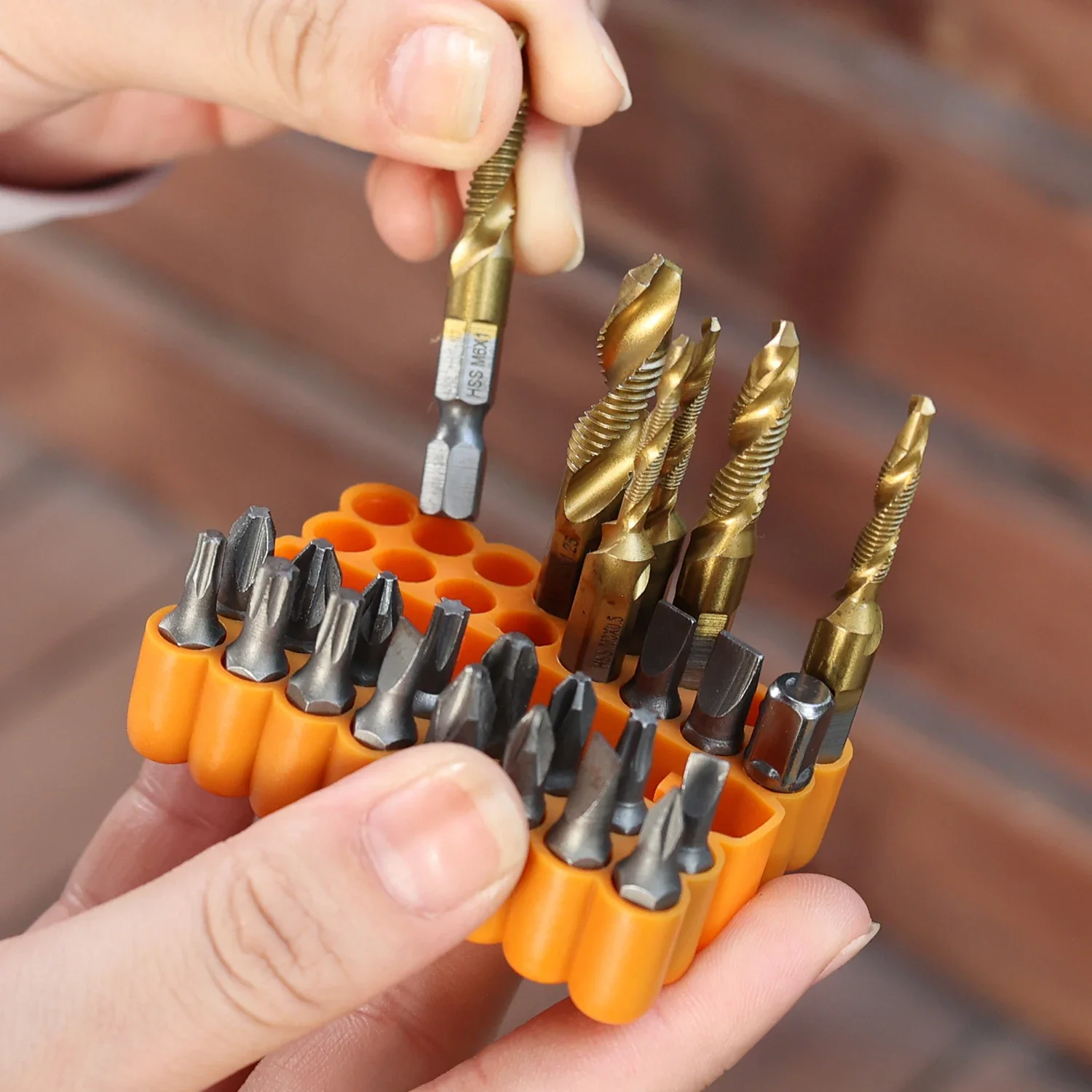 2-10Pcs Bit Holder 32 Holes Hex Shank Batch Head Shank Storage High Elasticity Strip Soft Rubber Box Screwdriver Drill Organizer