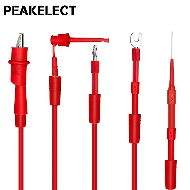 Peakelect-Kit de plomo de prueba de osciloscopio Universal P1068B, gancho de prueba de enchufe Banana BNC a 2mm, sonda de perforación, pinza de cocodrilo, enchufe de pala