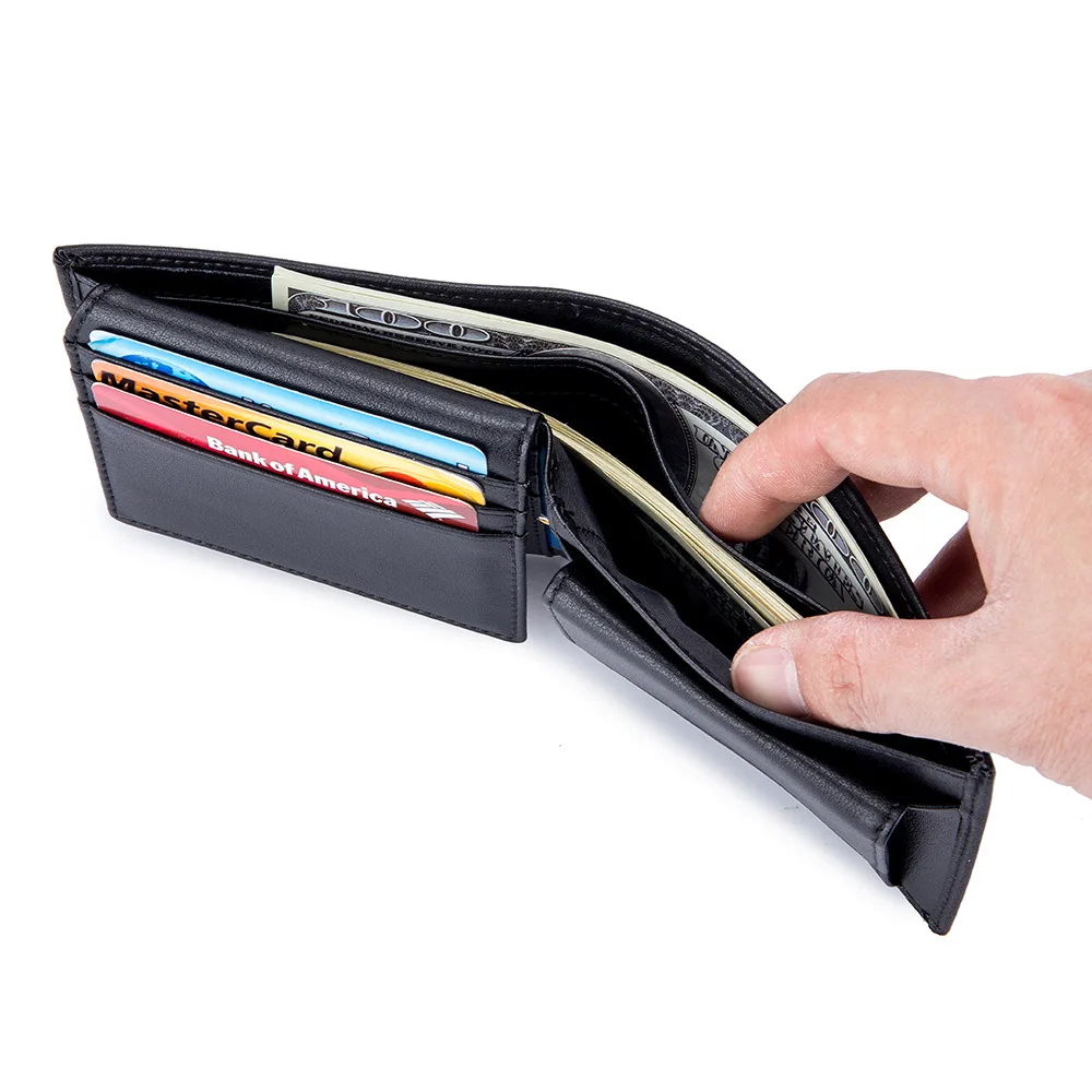 Genuine Leather Men\'s Wallet Large Capacity Multiple Card Slots Purse Coin Pocket Gift For Male Boyfriend