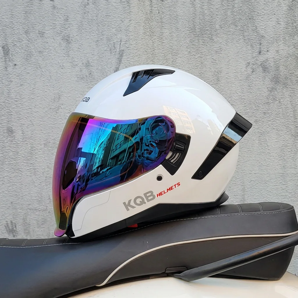 KQB Modular Flip Up Motorcycle Helmet, Dual Sun Visor Colorful Lens Full Face Helmet, Unisex All Season Safety Helmet Motorbike