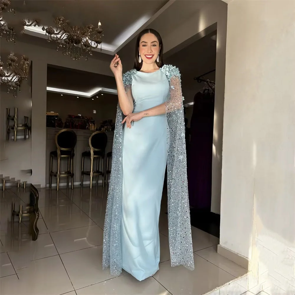 Vestido de noche sin mangas con flores exquisitas personalizado, encantador vestido de fiesta con volantes y cuentas, vestido de fiesta con lentejuelas de sirena