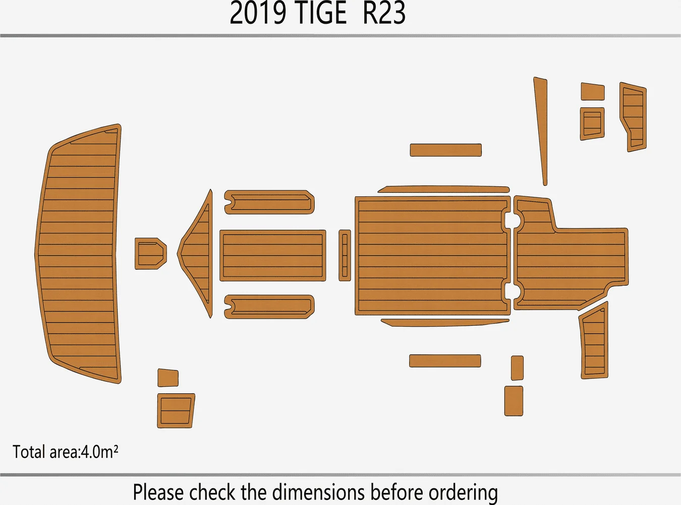 2019 TIGE R23 1/4" 6mm EVA foam Non-Slip PVC Teak Decking marine Mat seadek aqua  carpet  Marine Floor
