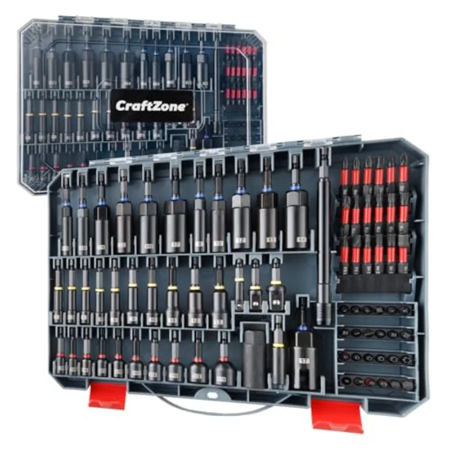

80-Piece Magnetic Impact Nut Driver Set Metric SAE with Socket Adapters Wing Nut Driver Universal Sockets Bit Holder Quick Rele