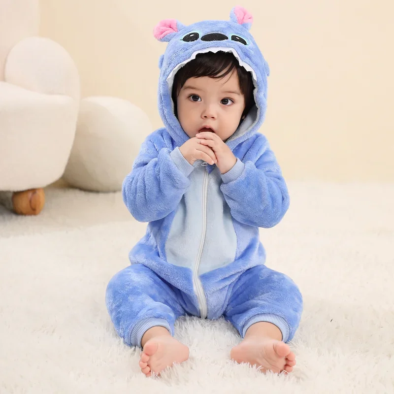 Baby Kigurumi Stitch Cartoon Romper Infant Kids Animal Jumpsuit Toddler Clothes Bodysuits Girls Boys Cosplay Pyjamas Costumes