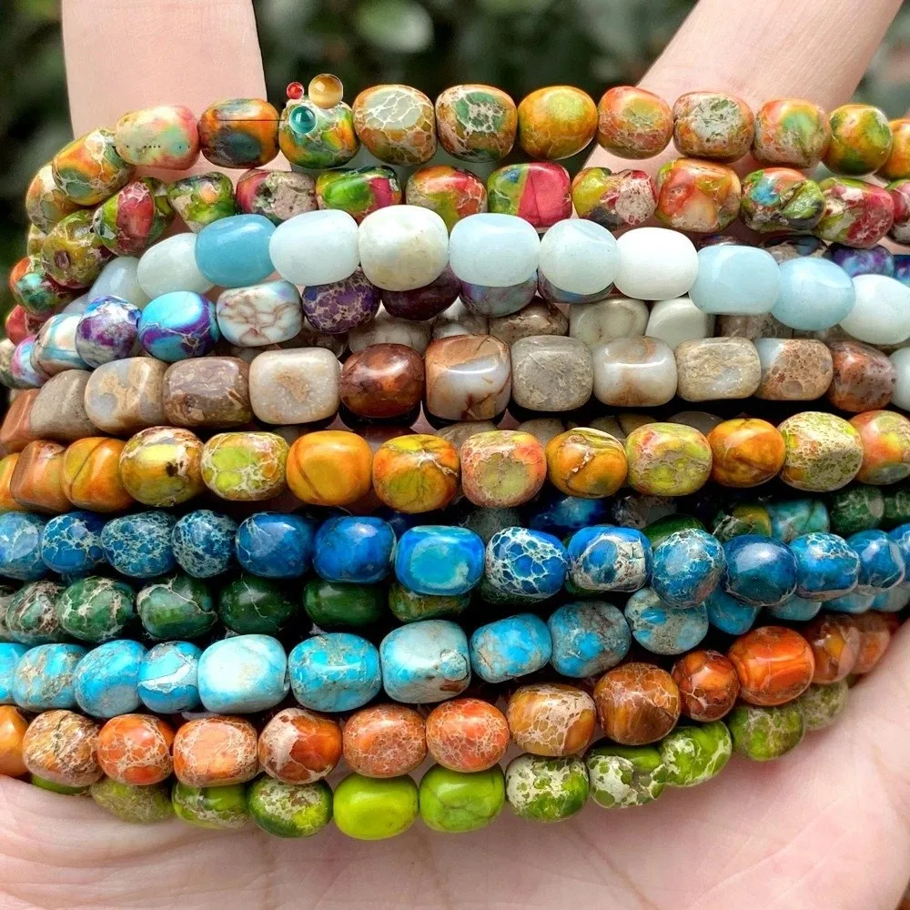 5×7mm Emperor Stone Scattered Pearls Exquisite Irregular DIY Bracelet Beads Lightweight Colorful Square Spacer Beads