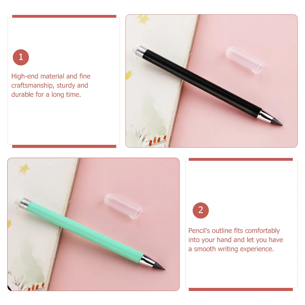 12 Pcs Portable Inkless Pencils Erasable Eternal Everlasting Reusable No Sharpening