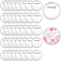 10PCS Transparent Acrylic Badge Button Blanks for Custom Badges and Sewing Projects for Photo Picture Clothing