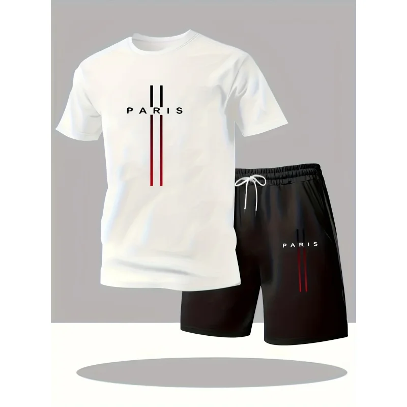

Men's Casual Sports Suit，Short-sleeve and shorts two-piece set，Fashionable Summer Outdoor Activity Gifts