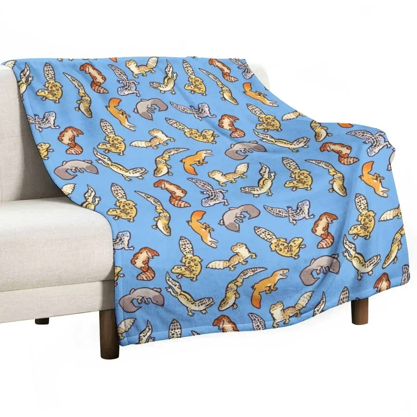 chub geckos in blue Throw Blanket Comforter anime Retros Luxury Brand Giant Sofa decorative Blankets