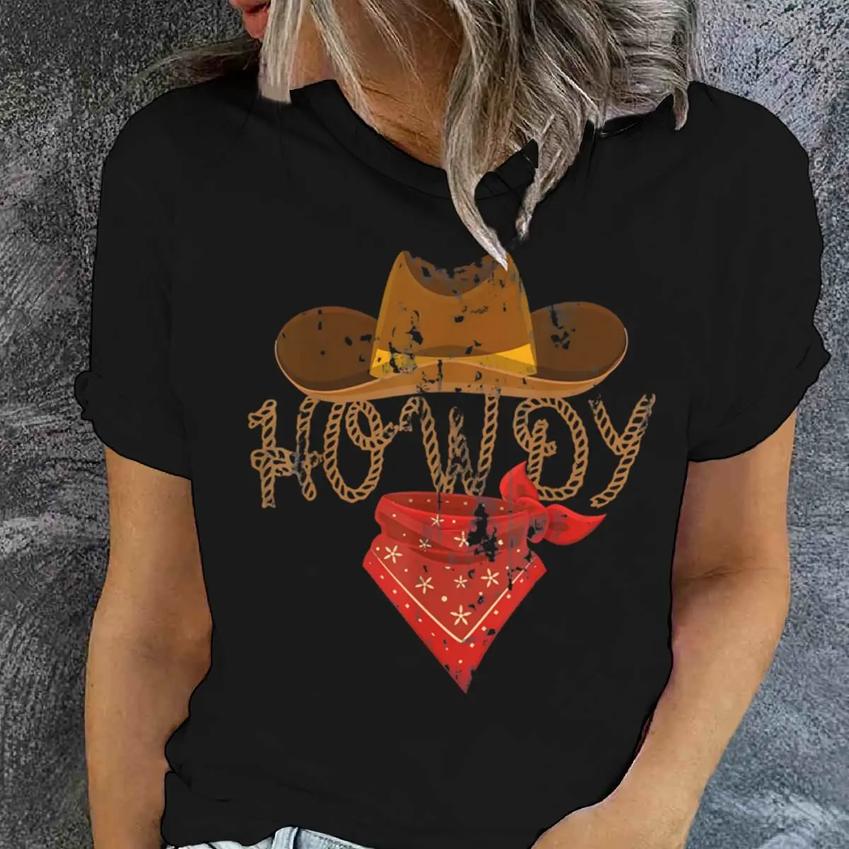 

Ретро футболки с принтом Howdy Cowgirl для женщин, летняя футболка с коротким рукавом и круглым вырезом, винтажные топы с графическим рисунком, футболки с принтом тай-дай
